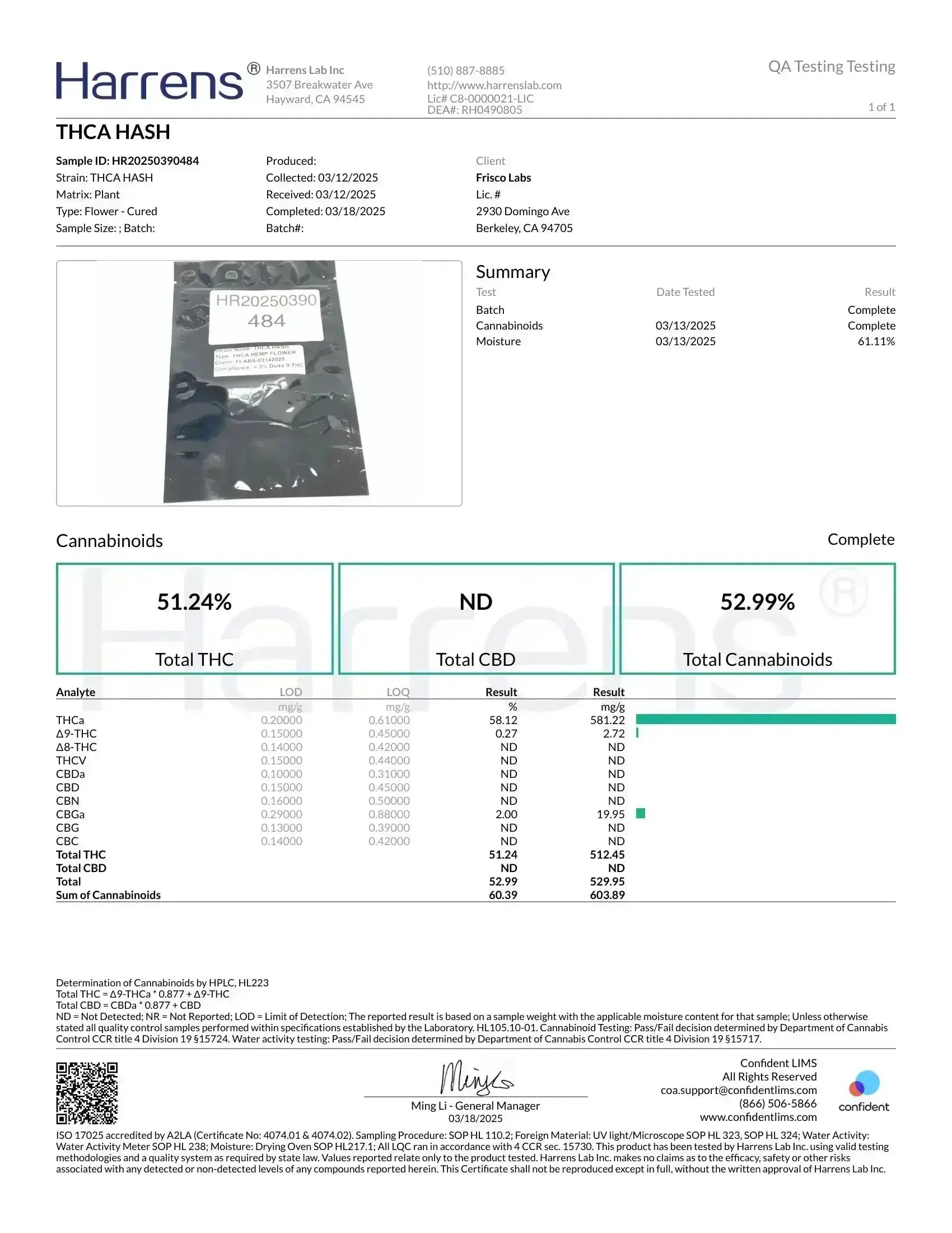 1/2 oz. Ice Water THCA Hash