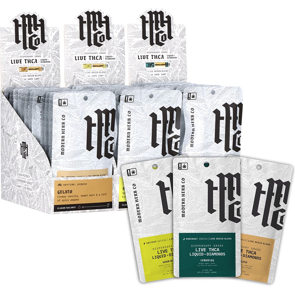 Modern Herb Co Liquid Diamonds THCA Cartridge - 1g 12ct
