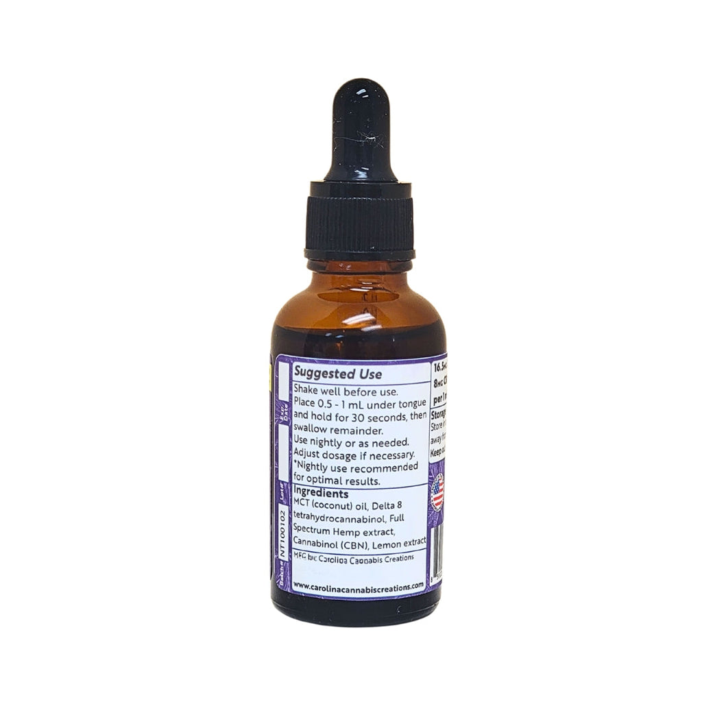 Nighttime Tincture 1000mg | Delta 8, CBN, CBD | Lemon | Carolina Cannabis Creations