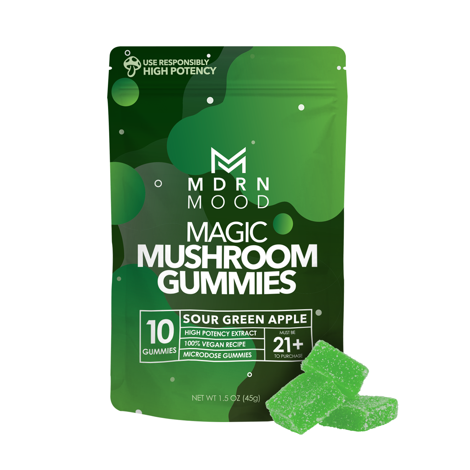 MDRN MOOD Magic Mushroom Gummies - Sour Green Apple