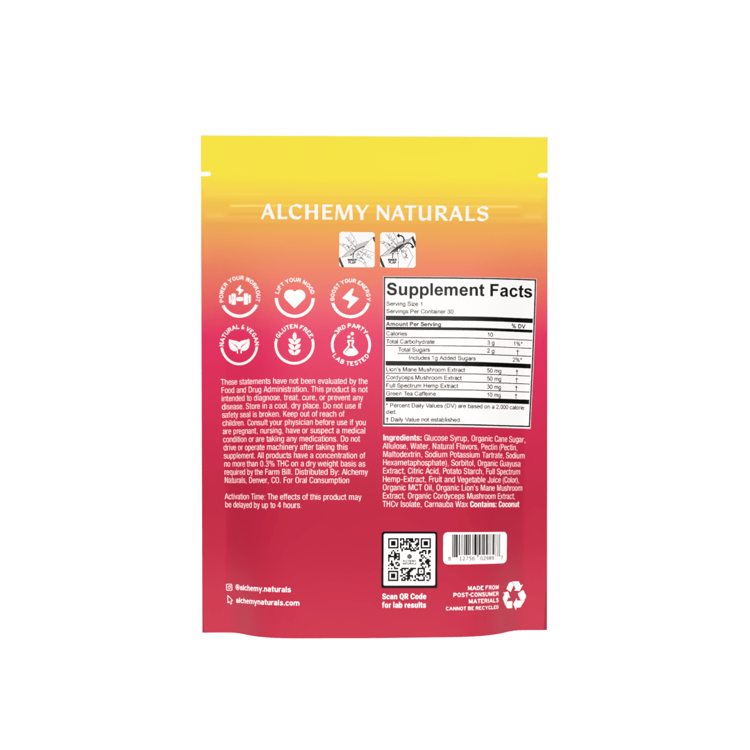 Alchemy Naturals CBD Uplift Gummies for Mood & Workout