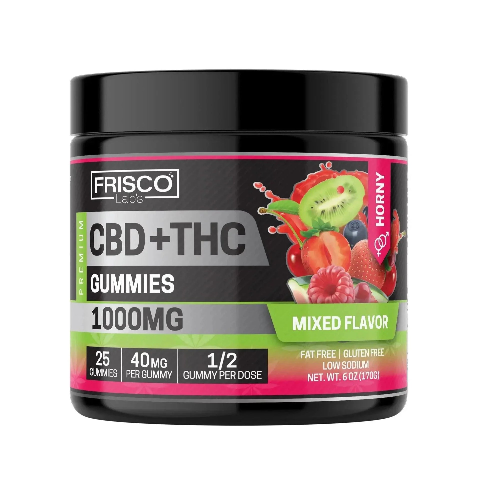 CBD + THC Gummies - 1000mg | 25 Pcs Gummies