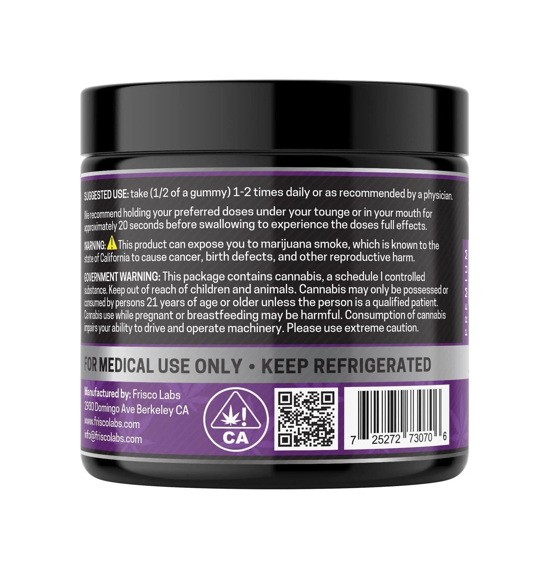 CBD+THC Gummies, Grape - 1000mg | 25 Pcs Gummies