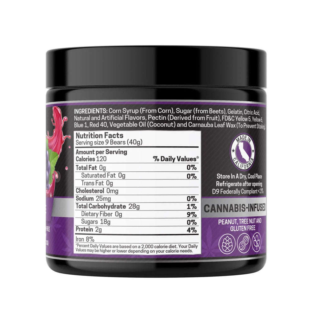 CBD+THC Gummies, Grape - 1000mg | 25 Pcs Gummies