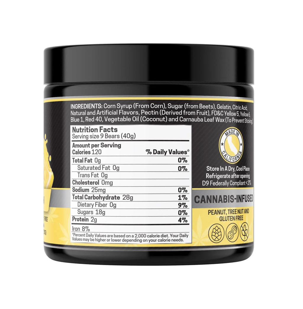 CBD+THC Gummies, Lemon - 1000mg | 25 Pcs Gummies