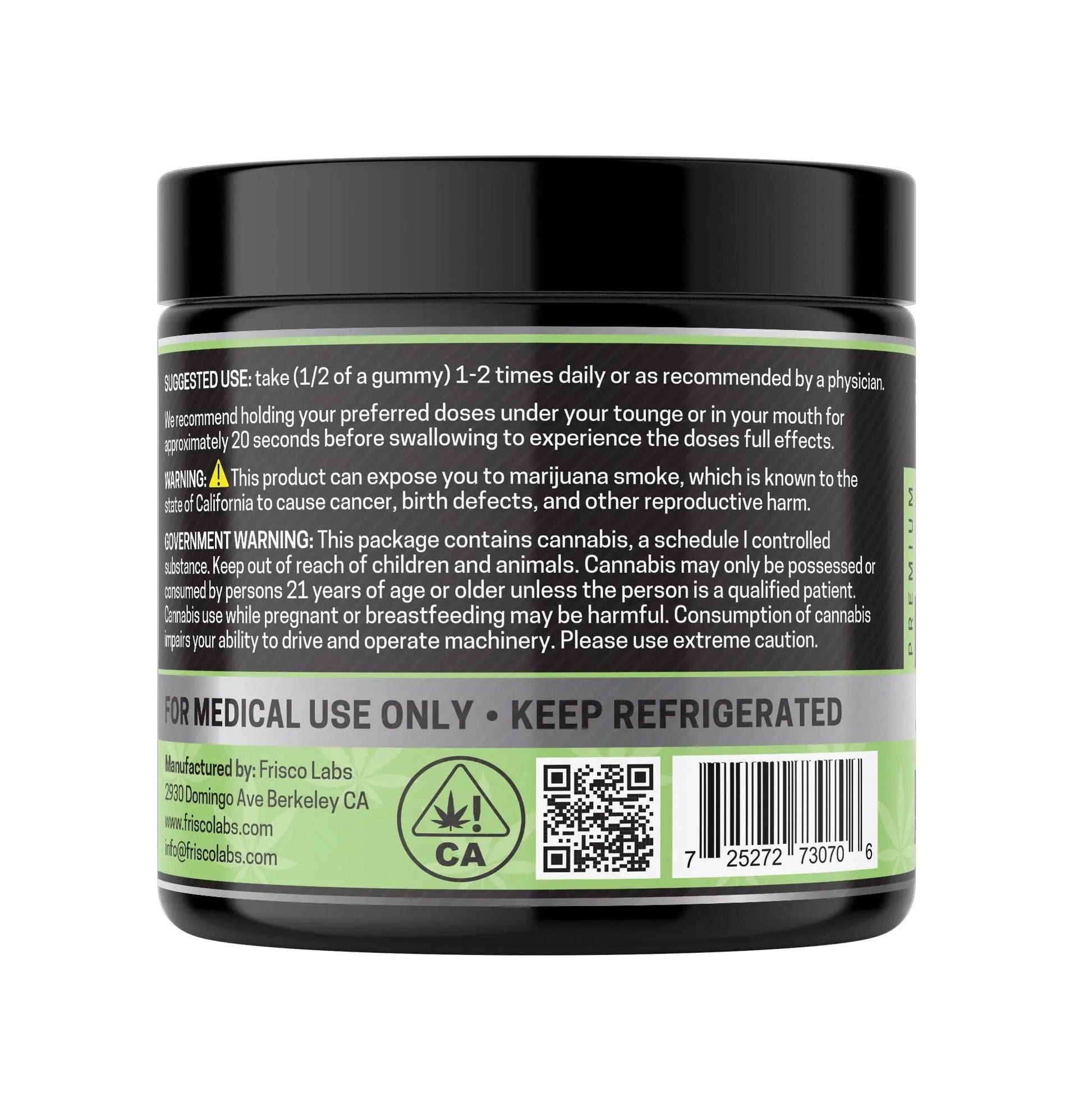 CBD+THC Gummies, Lime - 1000mg | 25 Pcs Gummies (Sour)(Hard Texture)