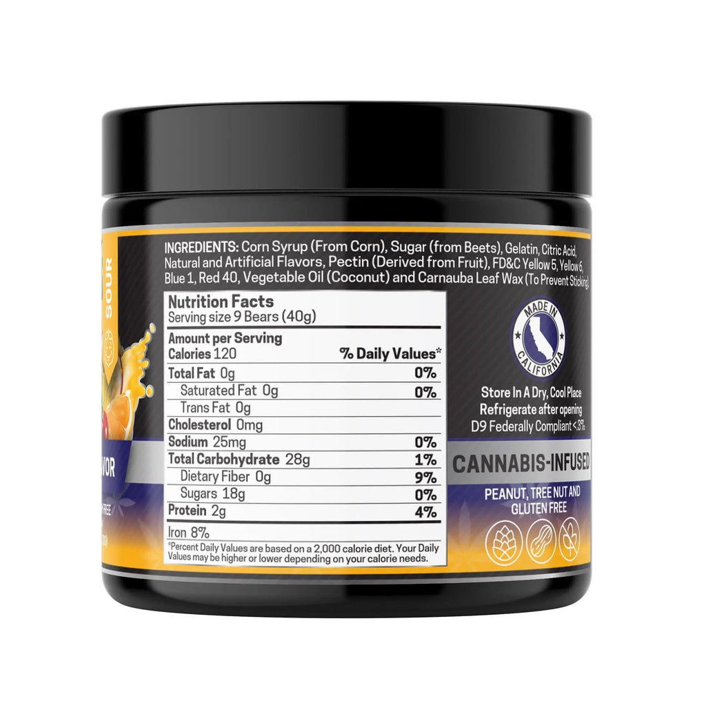 CBD+THC Gummies, Mix Flavor Sour- 1000mg | 25 Pcs Gummies