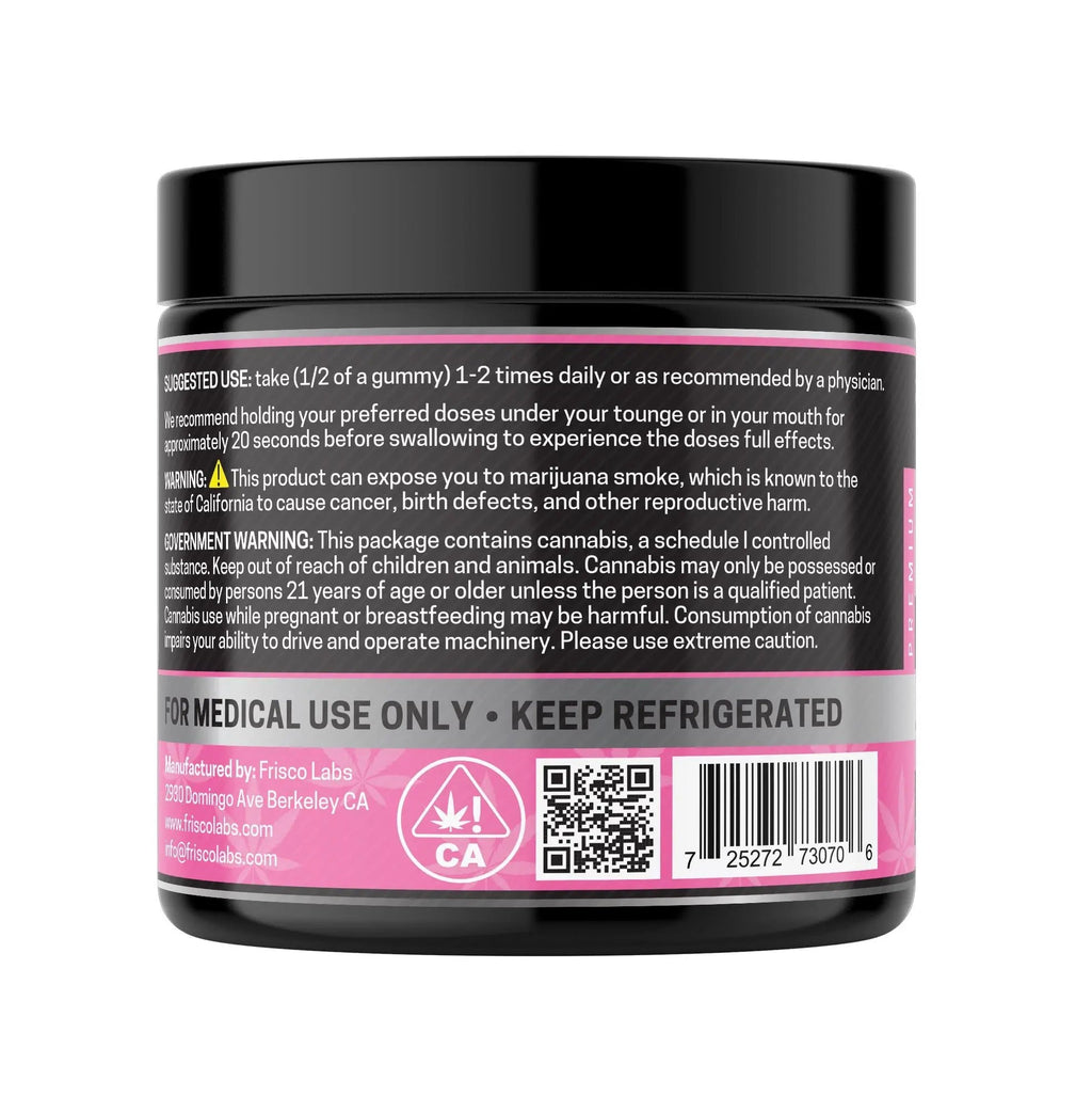 CBD+THC Gummies, Pink Grapefruit - 1000mg | 25 Pcs Gummies