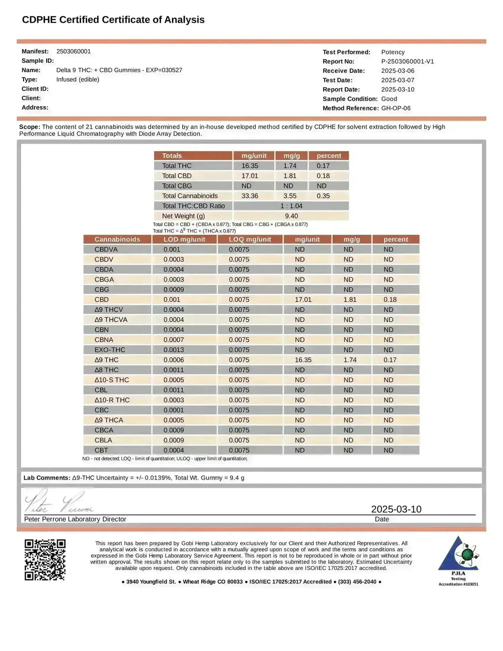 CBD+THC Gummies, Orange - 1000mg | 25 Pcs Gummies