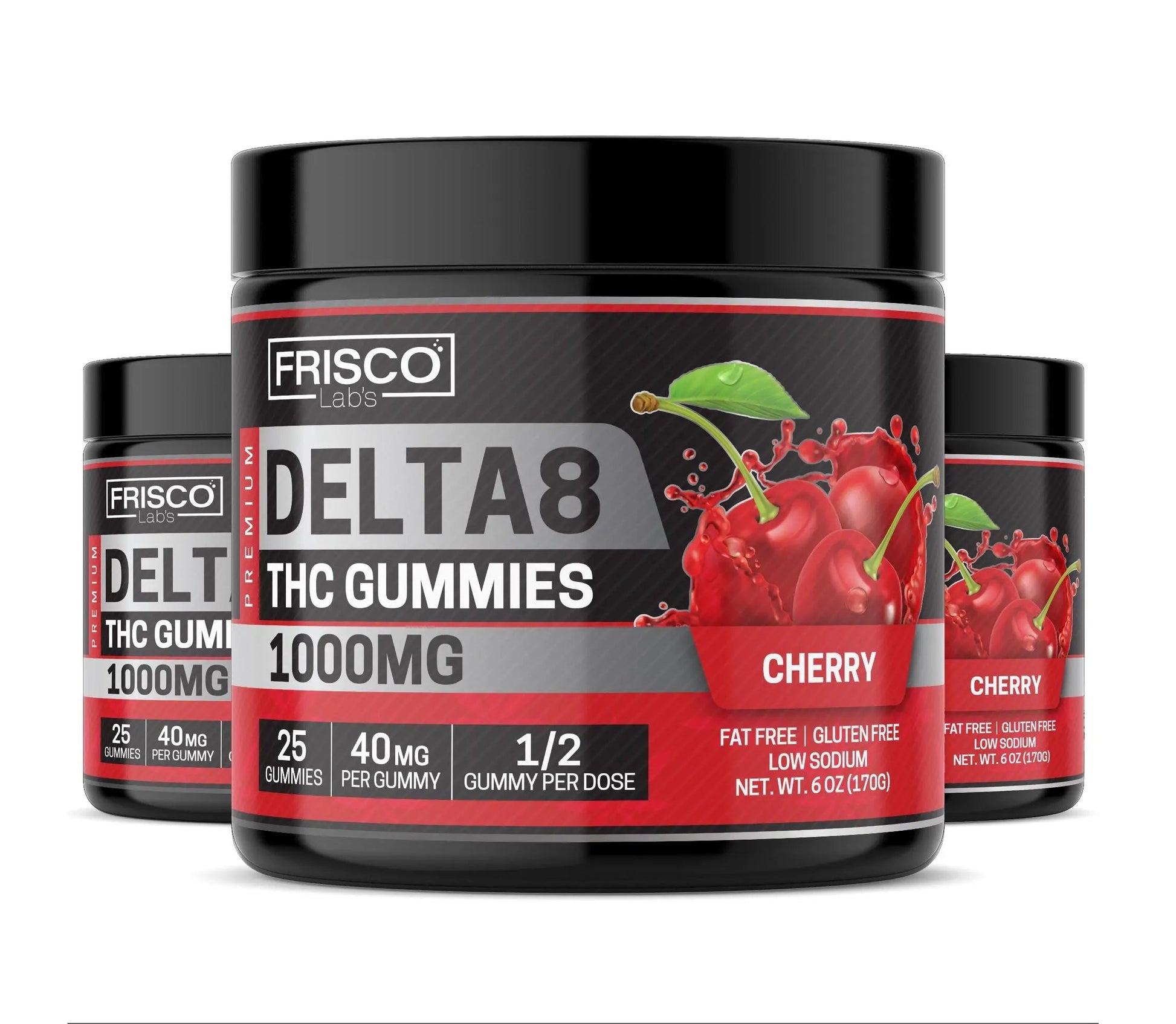 Delta 8 Gummies, Cherry - 1000mg | 25 Pcs Gummies