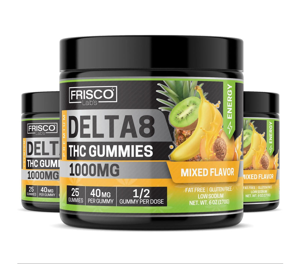 Delta 8 Gummies, Mix Flavor Energy - 1000mg | 25 Pcs Gummies