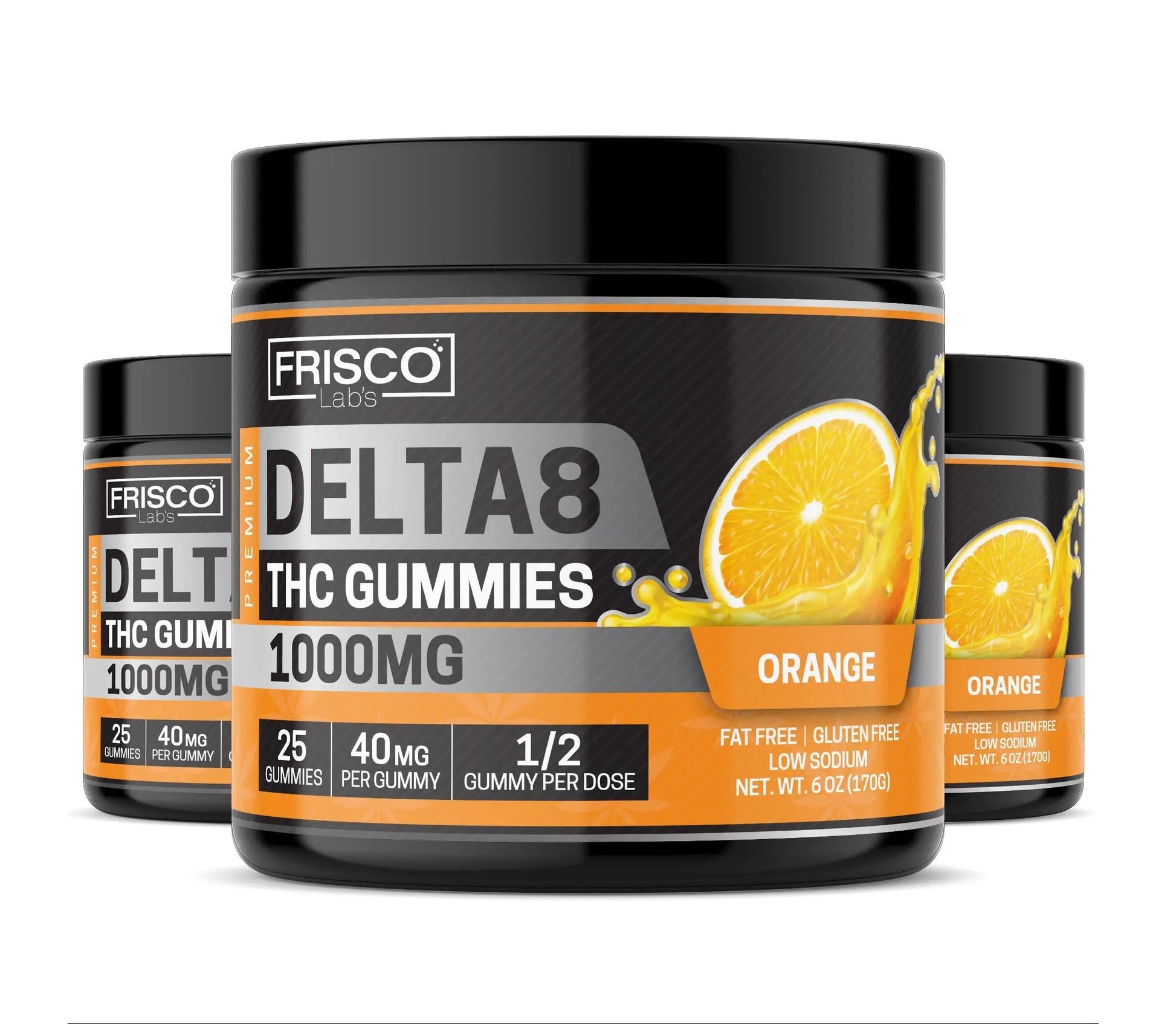 Delta 8 Gummies, Orange - 1000mg | 25 Pcs Gummies