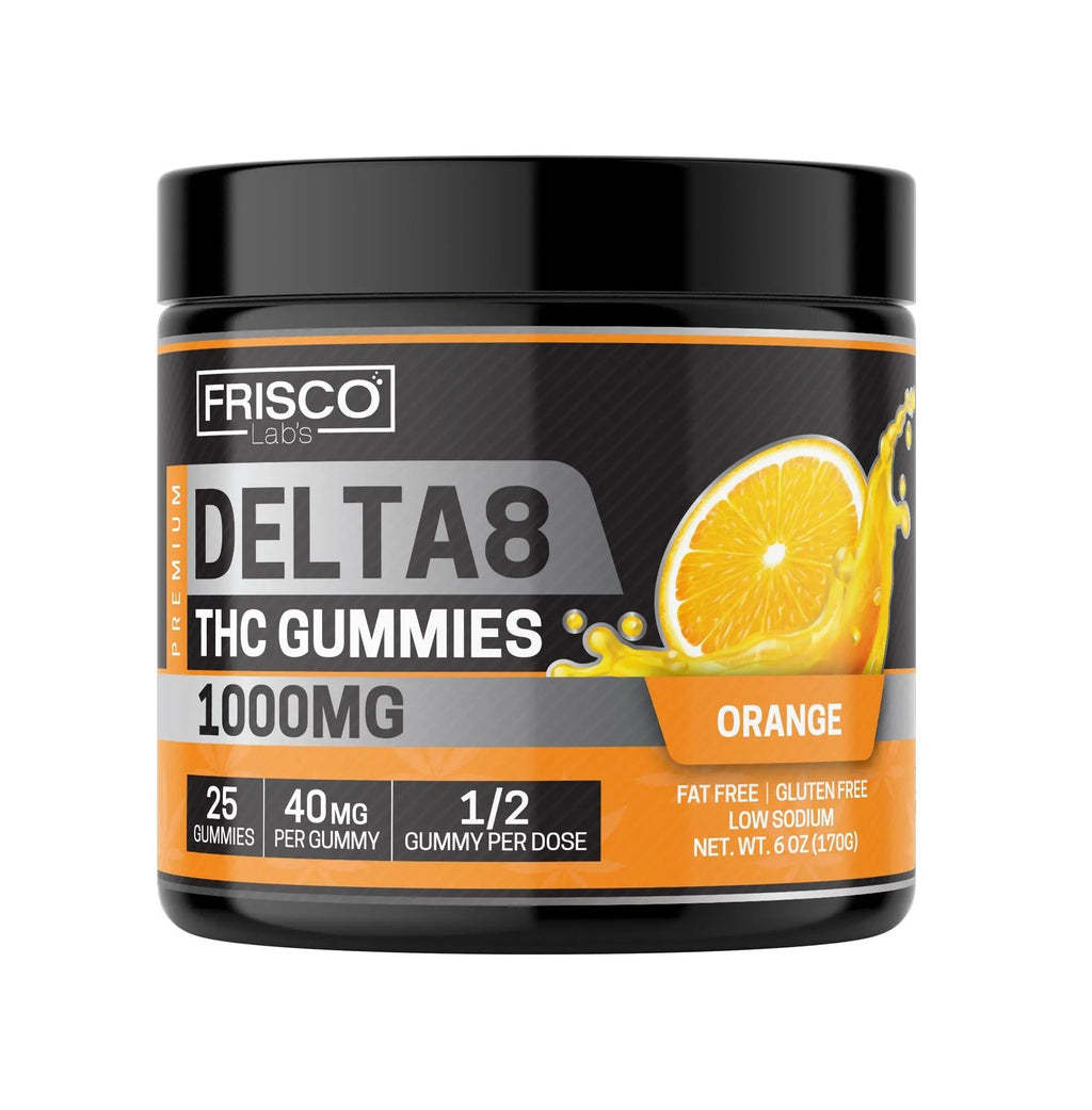 Delta 8 Gummies, Orange - 1000mg | 25 Pcs Gummies