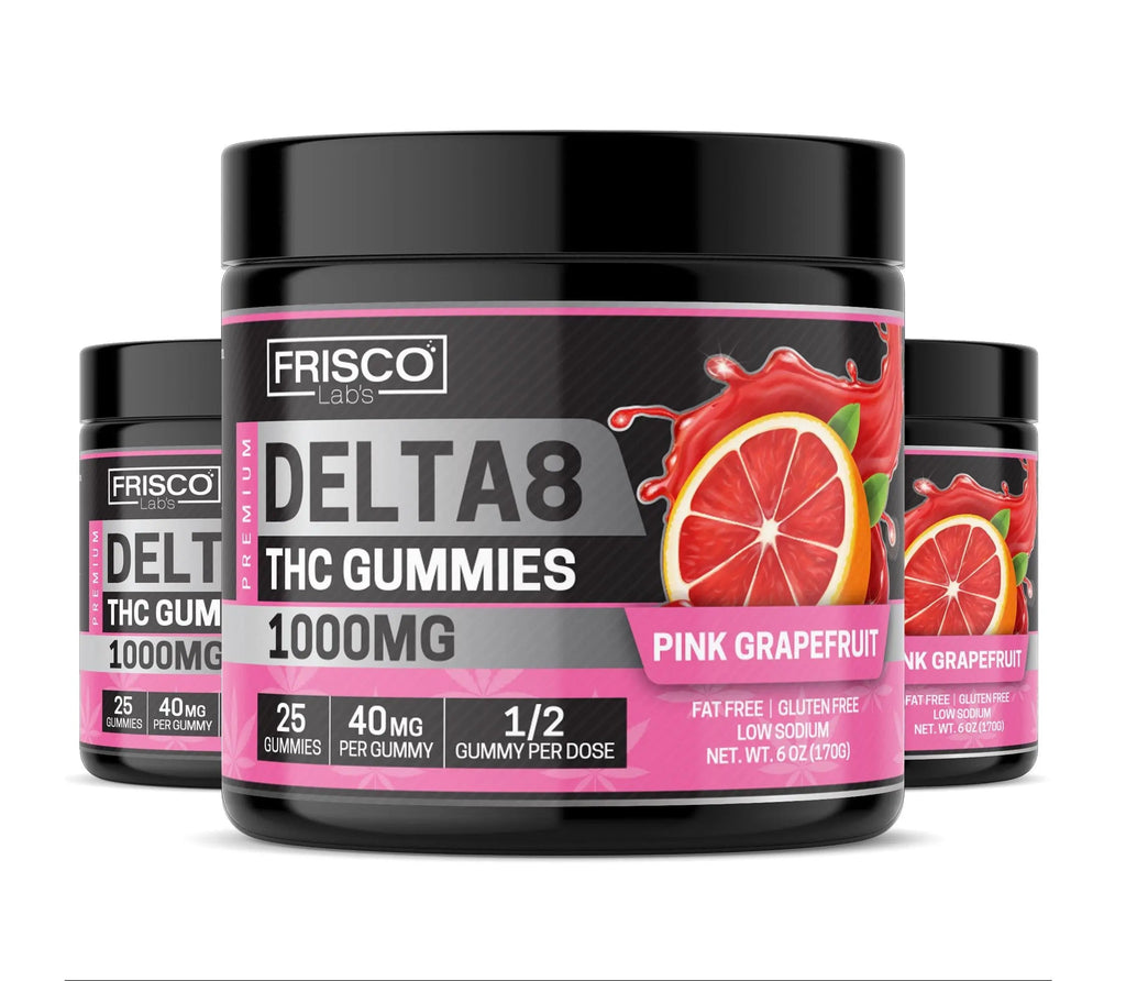 Delta 8 Gummies, Pink Grapefruit - 1000mg | 25 Pcs Gummies