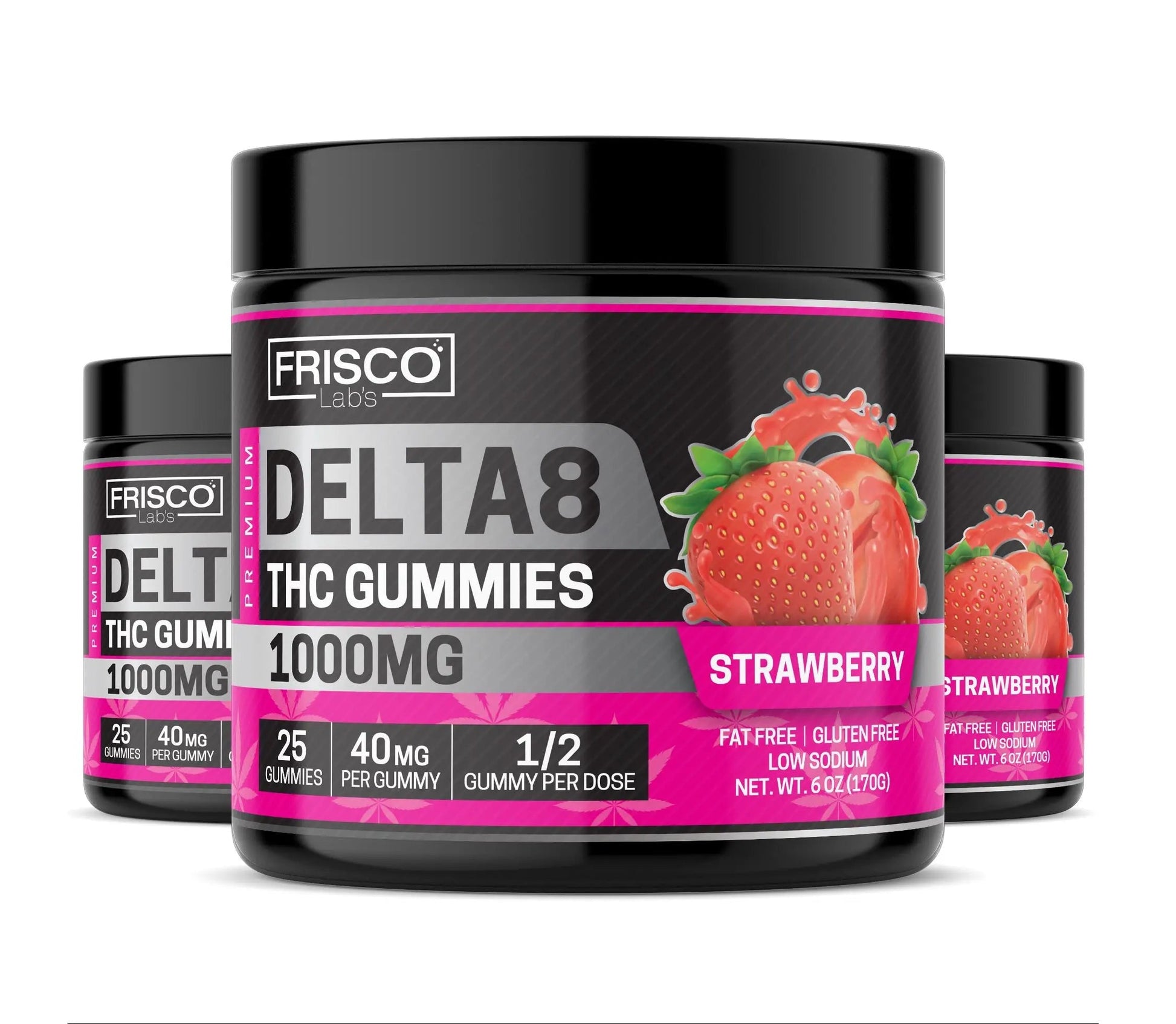 Delta 8 Gummies, Strawberry - 1000mg | 25 Pcs Gummies
