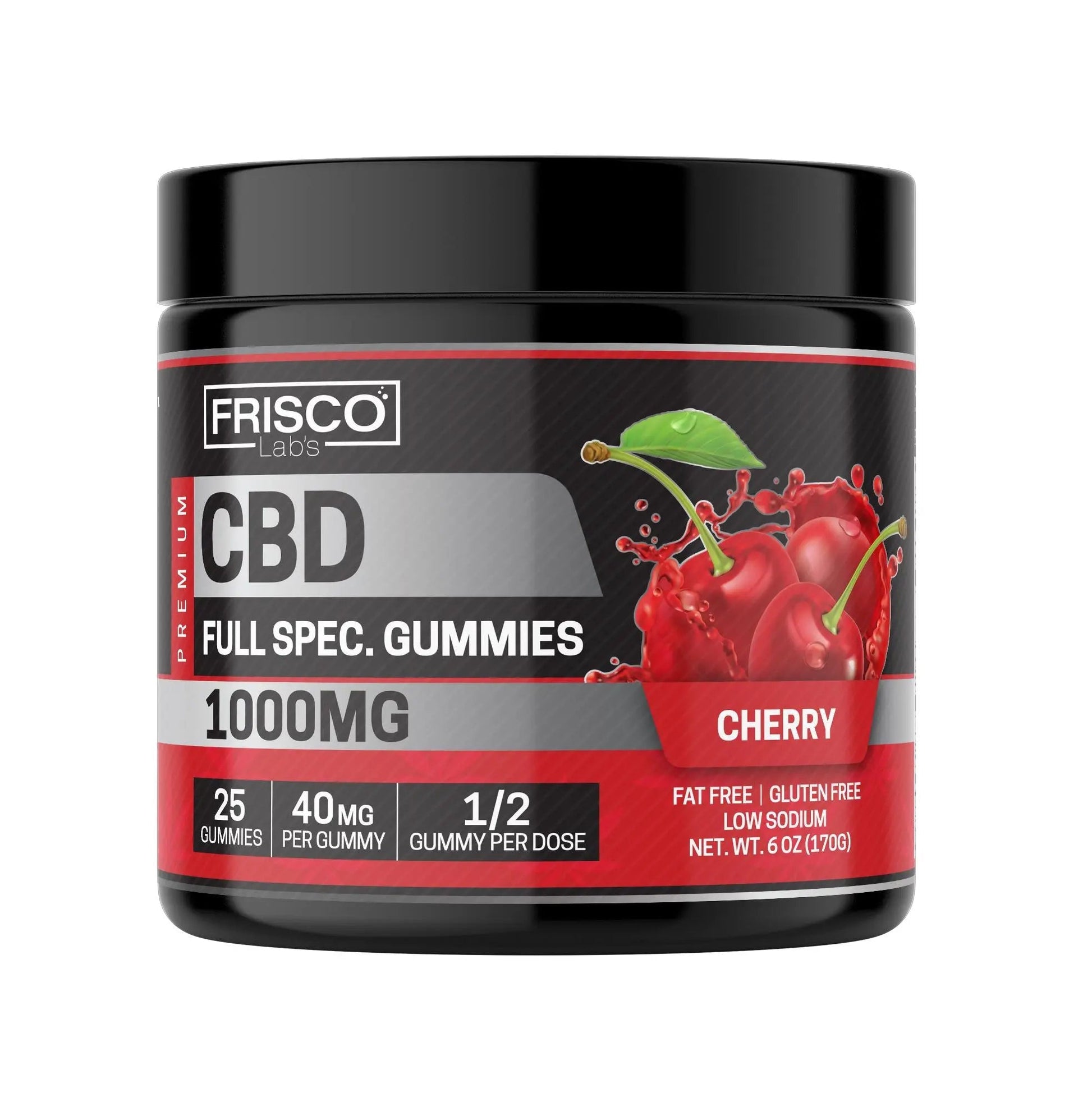 Full Spec. CBD Gummies, Cherry - 1000mg | 25 Pcs Gummies