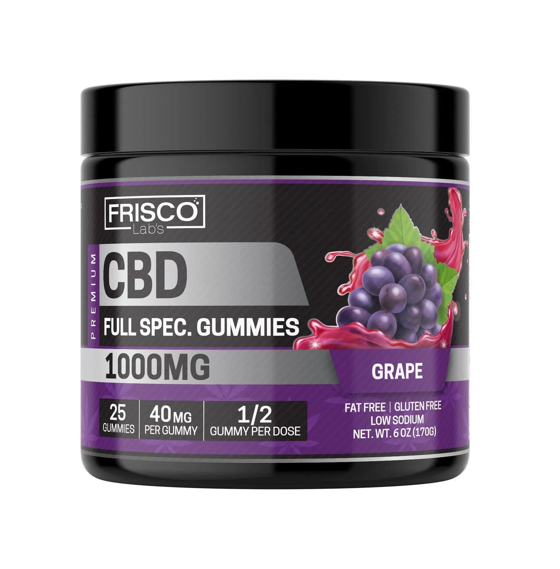 Full Spec. CBD Gummies, Grape - 1000mg | 25 Pcs Gummies