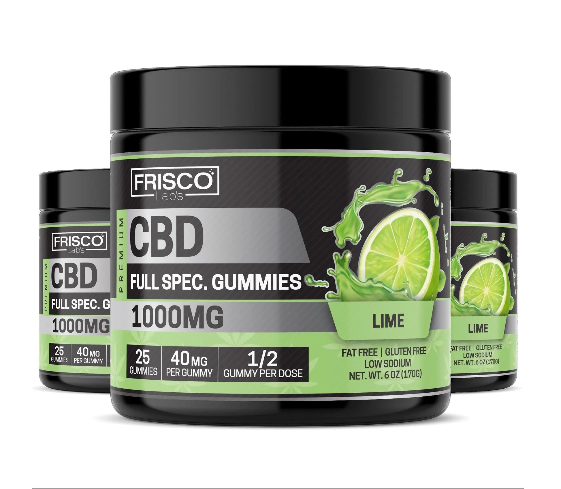 Full Spec. CBD Gummies, Lime - 1000mg | 25 Pcs Gummies (Sour)(Hard Texture)