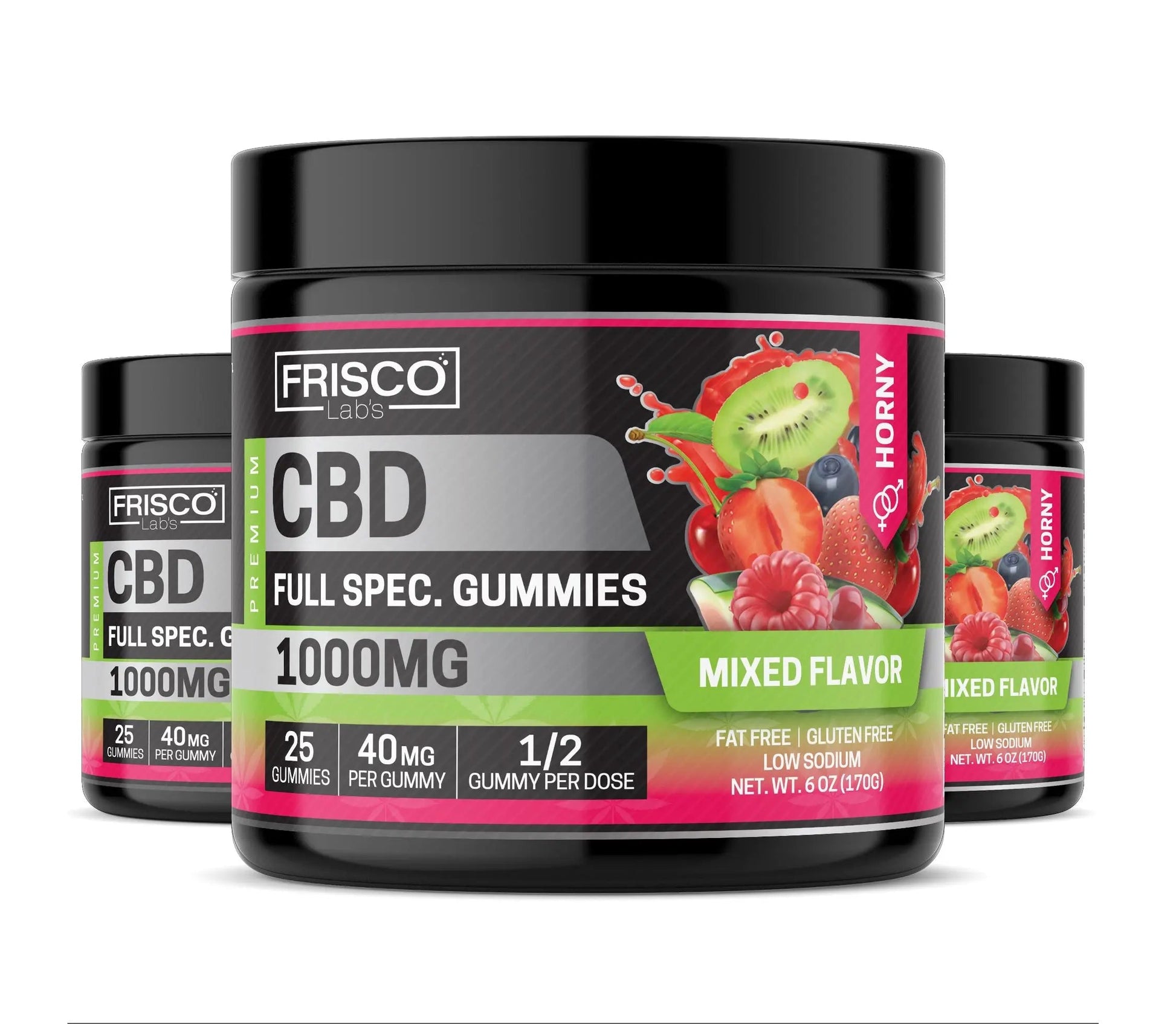 Full Spec. CBD Gummies, Mix Flavor Horny - 1000mg | 25 Pcs Gummies