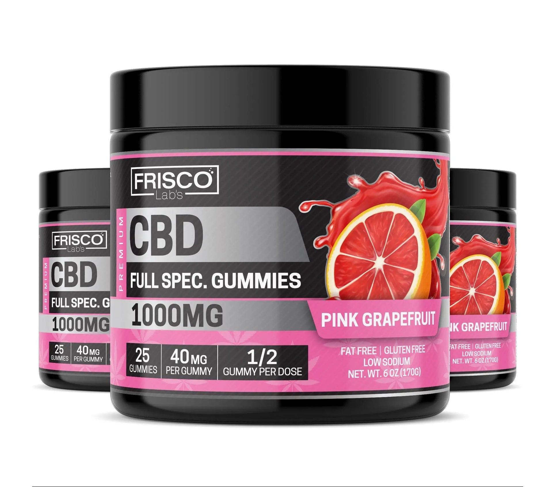 Full Spec. CBD Gummies, Pink Grapefruit - 1000mg | 25 Pcs Gummies