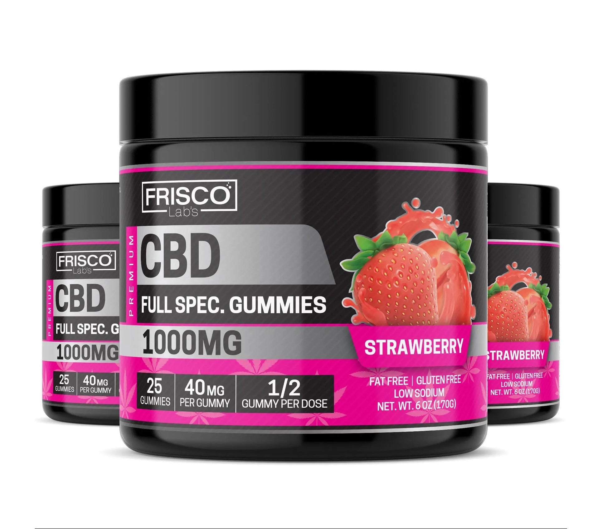 Full Spec. CBD Gummies, Strawberry - 1000mg | 25 Pcs Gummies