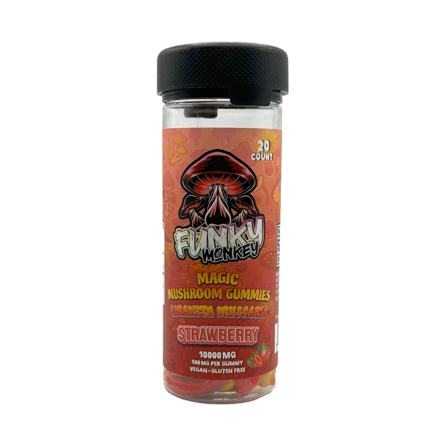 Funky Monkey - Mushroom Gummies - 10000 MG - 100% Natural - 20 Gummies (500MG Each) - Made in USA