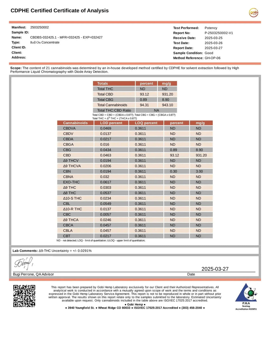 Roll On Bottle - Pain Relief Gel