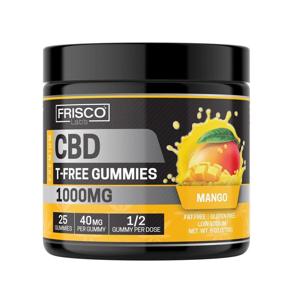 T-Free CBD Gummies, Mango - 1000mg | 25 Pcs Gummies