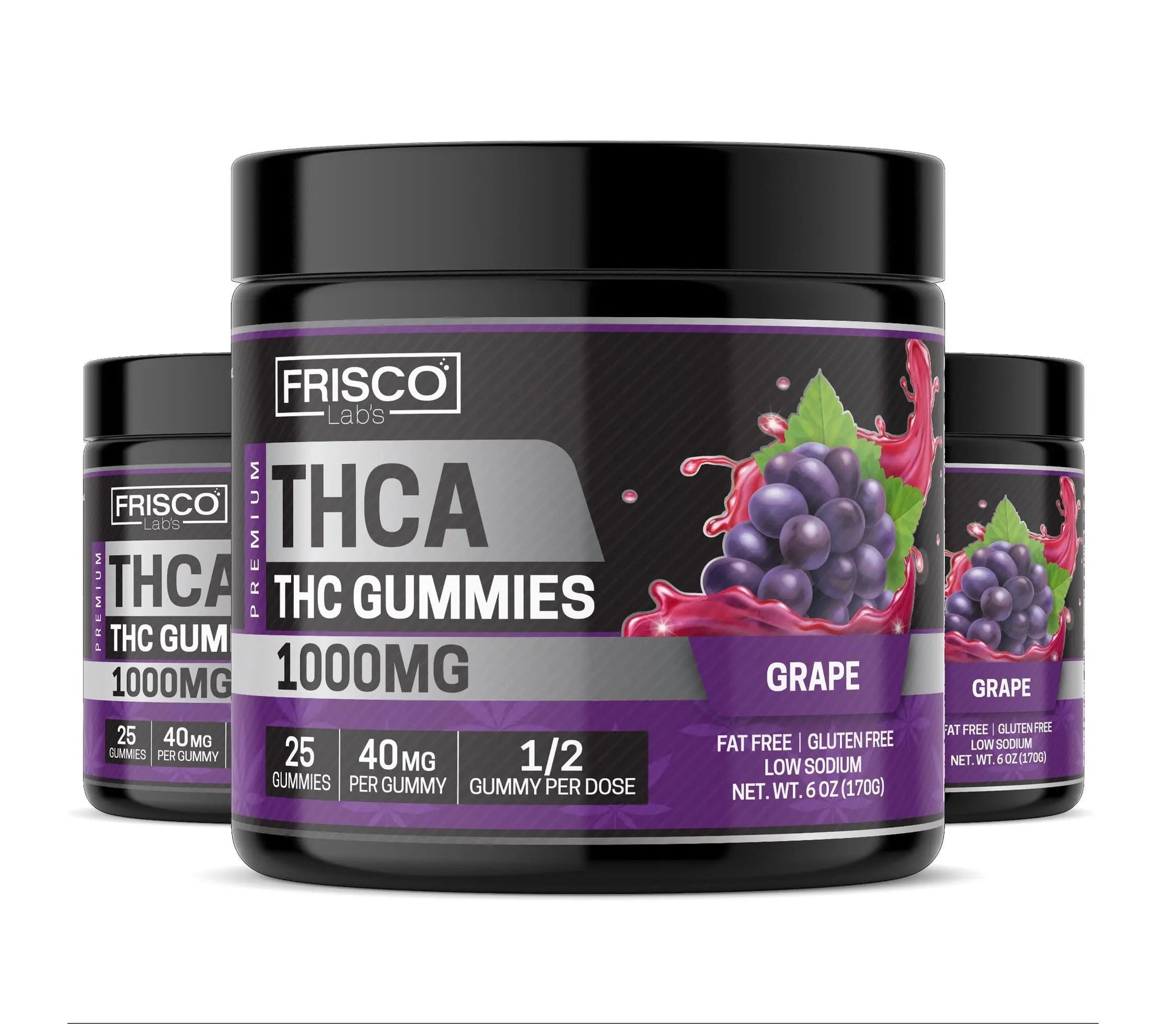 THCA Gummies, Grape - 1000mg | 25 Pcs Gummies