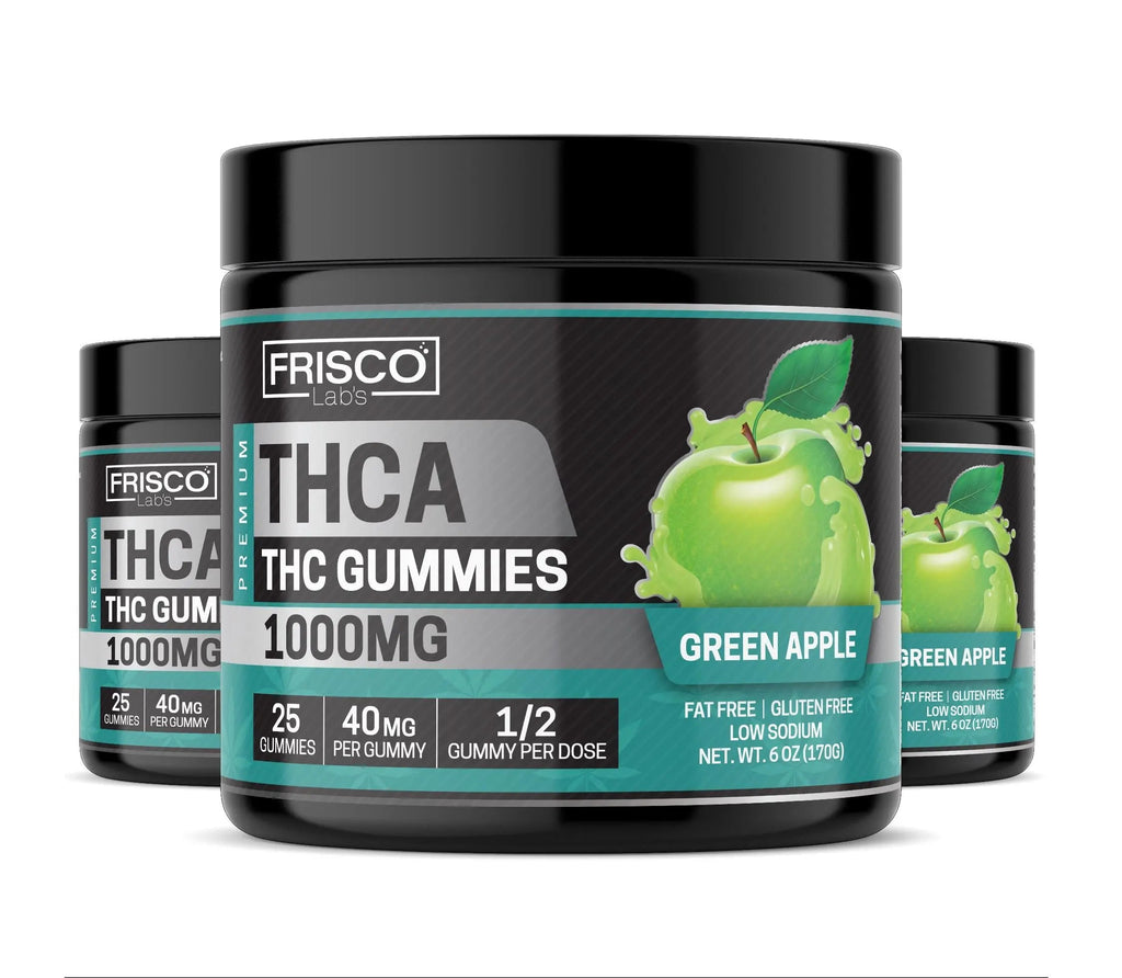 THCA Gummies, Green Apple - 1000mg | 25 Pcs Gummies