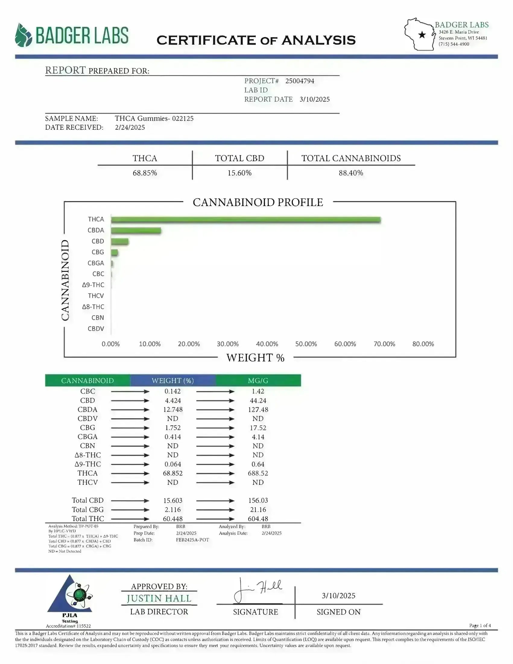 THCA Gummies, Grape - 1000mg | 25 Pcs Gummies