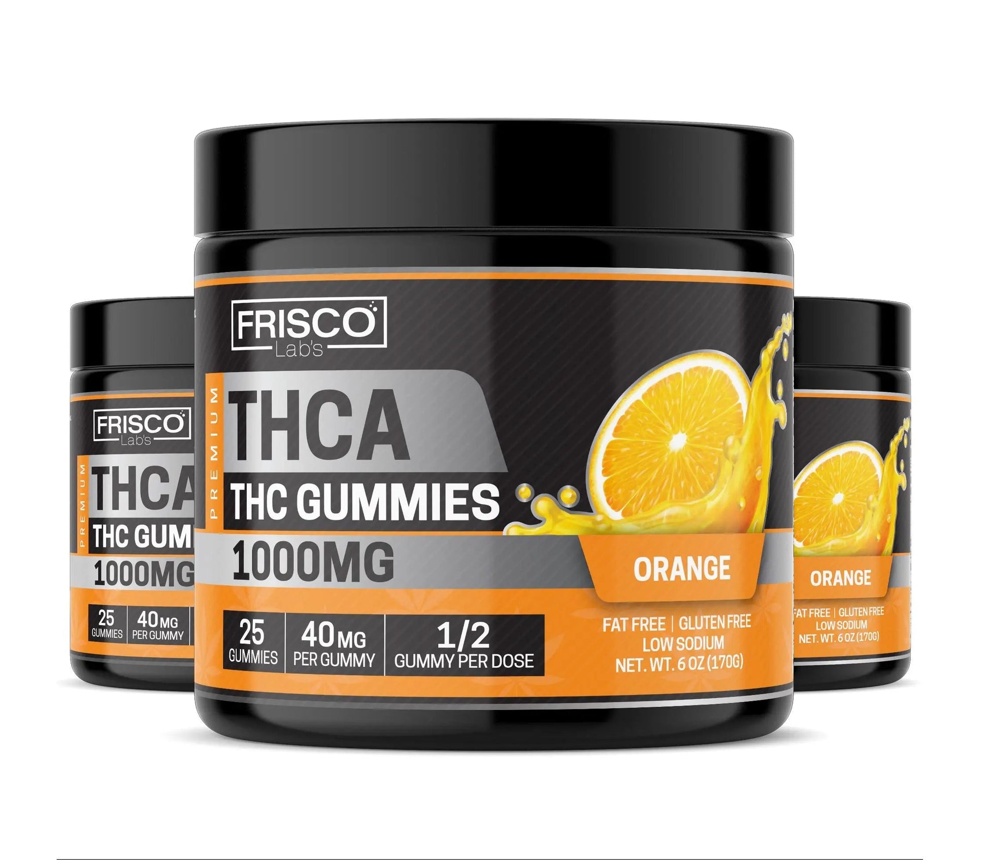 THCA Gummies, Orange - 1000mg | 25 Pcs Gummies