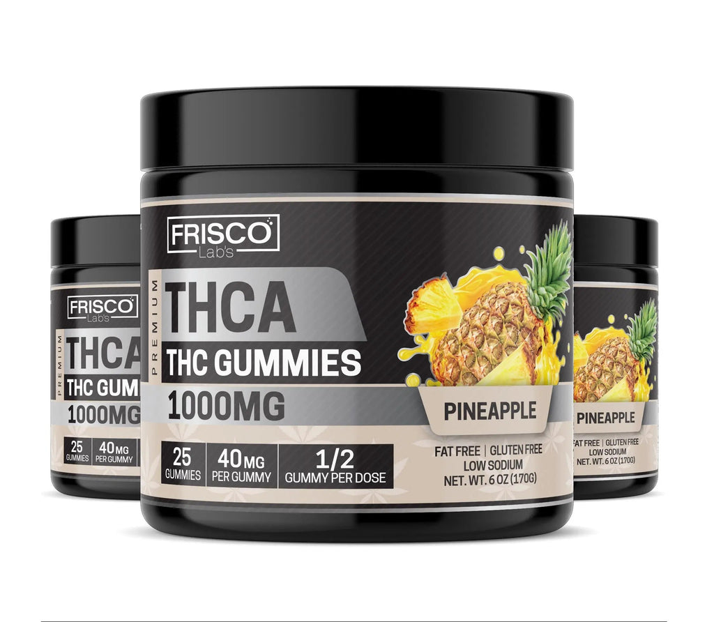 THCA Gummies, Pineapple - 1000mg | 25 Pcs Gummies