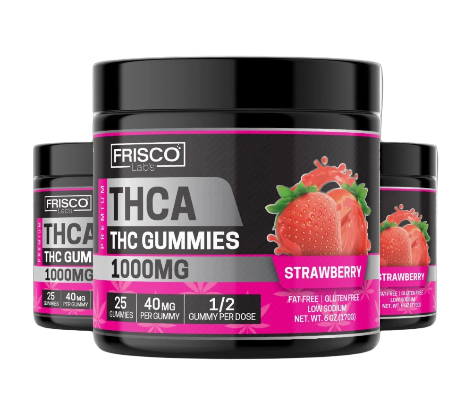 THCA Gummies, Strawberry - 1000mg | 25 Pcs Gummies