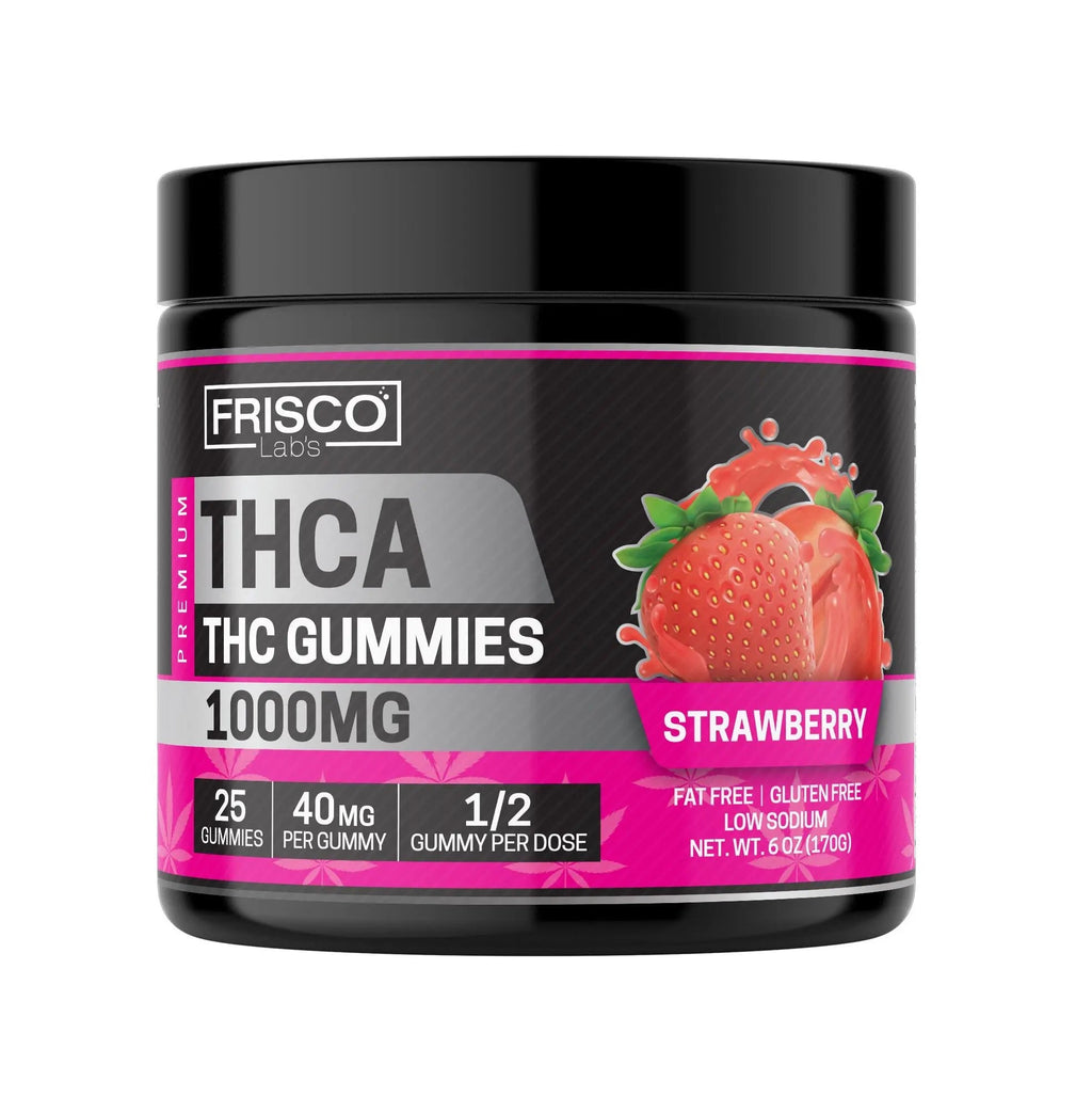 THCA Gummies, Strawberry - 1000mg | 25 Pcs Gummies