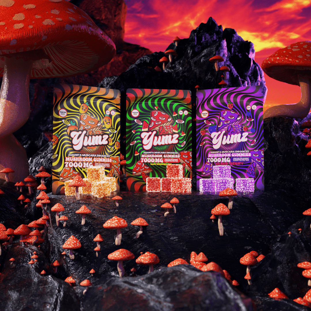 YUMZ - Magic Mushroom Gummies | FREE | Random Flavor | You Will Receive Watermelon, Mango, Mixed Berry Or Pink Lemonade..