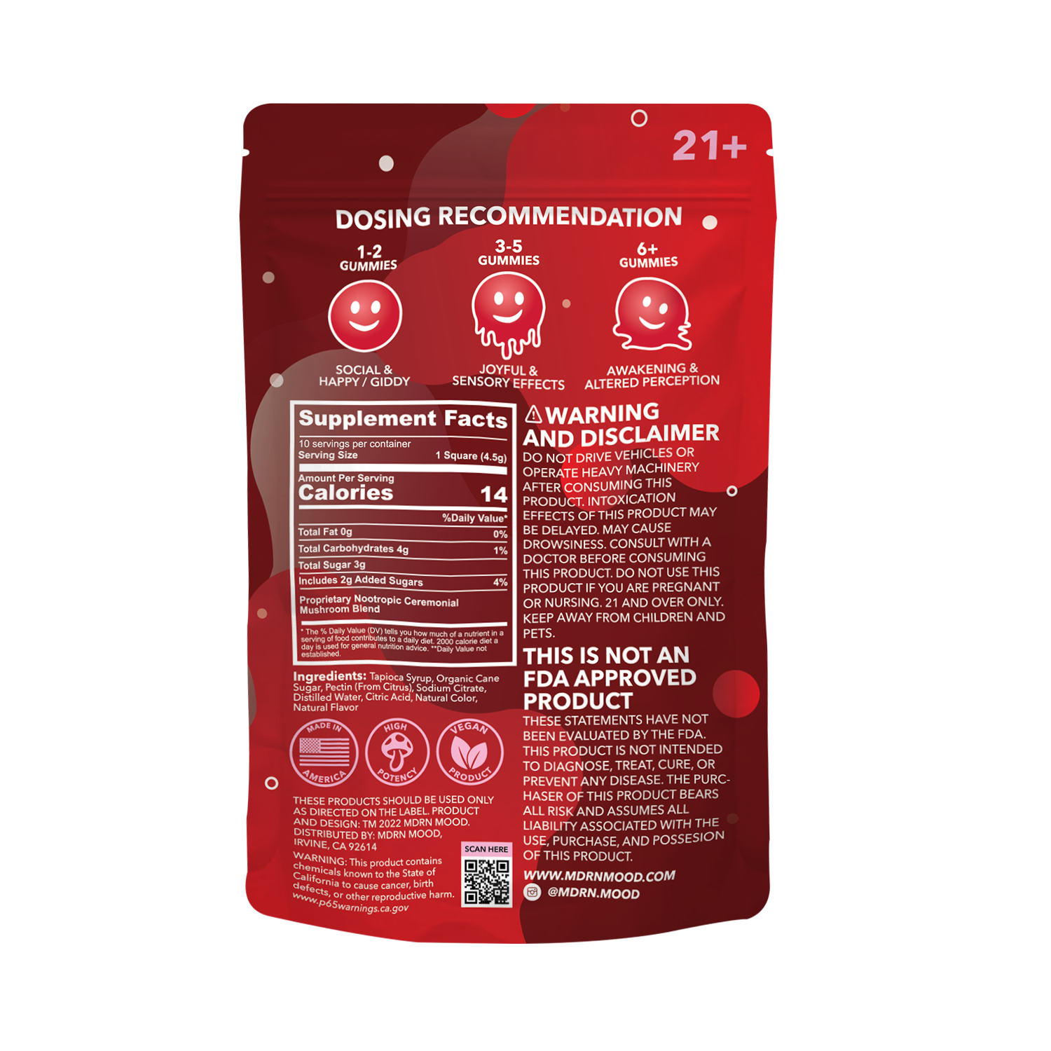 MDRN MOOD Magic Mushroom Gummies - Strawberry