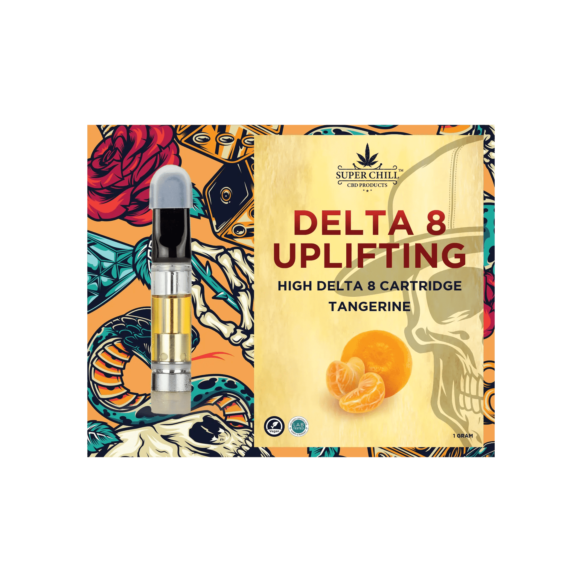 Super Chill CBD - Delta 8 Cartridges - 1 ML - 1000 MG Pre-Filled - High Strength - 100% Natural - Made in USA